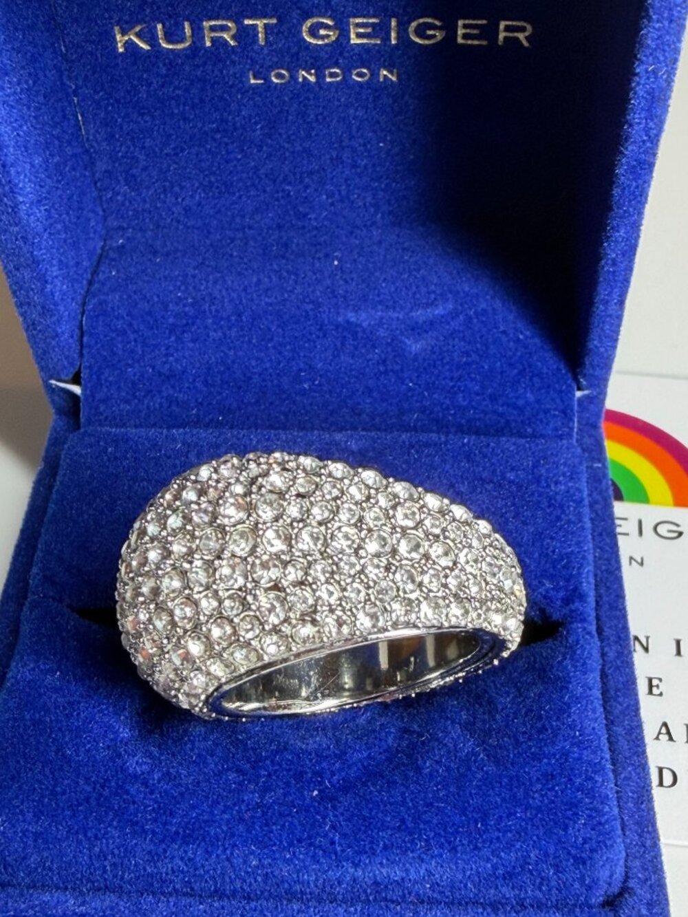 Kurt Geiger London Pavé Dome Cocktail Ring Size 7 NWT - Picture 6 of 6